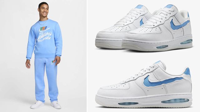 Nike Air Force 1 Low Evo White University Blue Sneaker Outfits