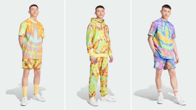 adidas Originals Tie Dyed Crew Shirt Hoodie Shorts Pants Outfits