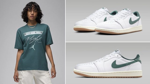 Air Jordan 1 Low OG Oxidized Green Womens T Shirt Matching Outfit