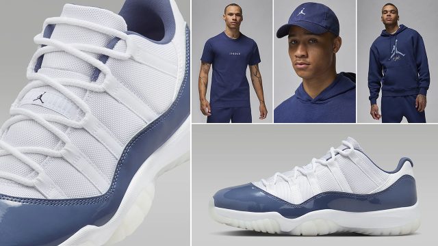 Air Jordan 11 Low Diffused Blue Outfits Shirts Hats Clothing