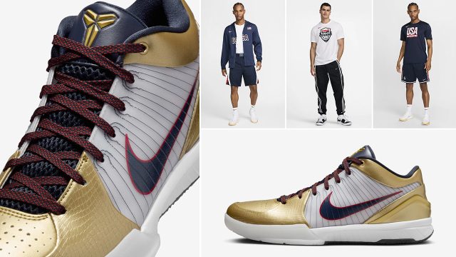 Nike Kobe 4 Protro Gold Medal 2024 Outfits Shirts Clothing