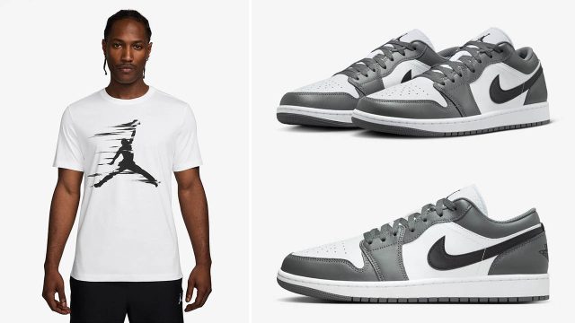 Air Jordan 1 Low Iron Grey Shirts Clothing Outfits to Match Sneakers