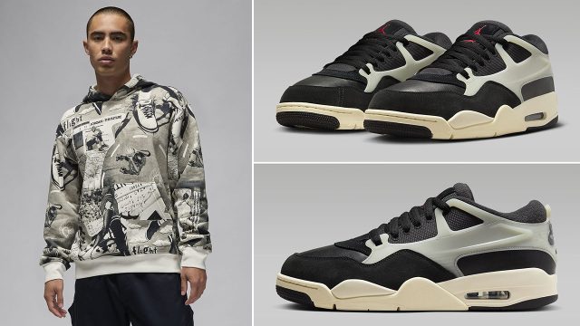 Air Pink jordan 4 RM Black Sail Hoodie to Match Sneakers