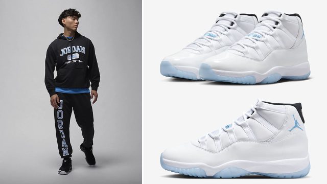 Air Jordan 11 Legend Blue Hoodie and Pants Outfit