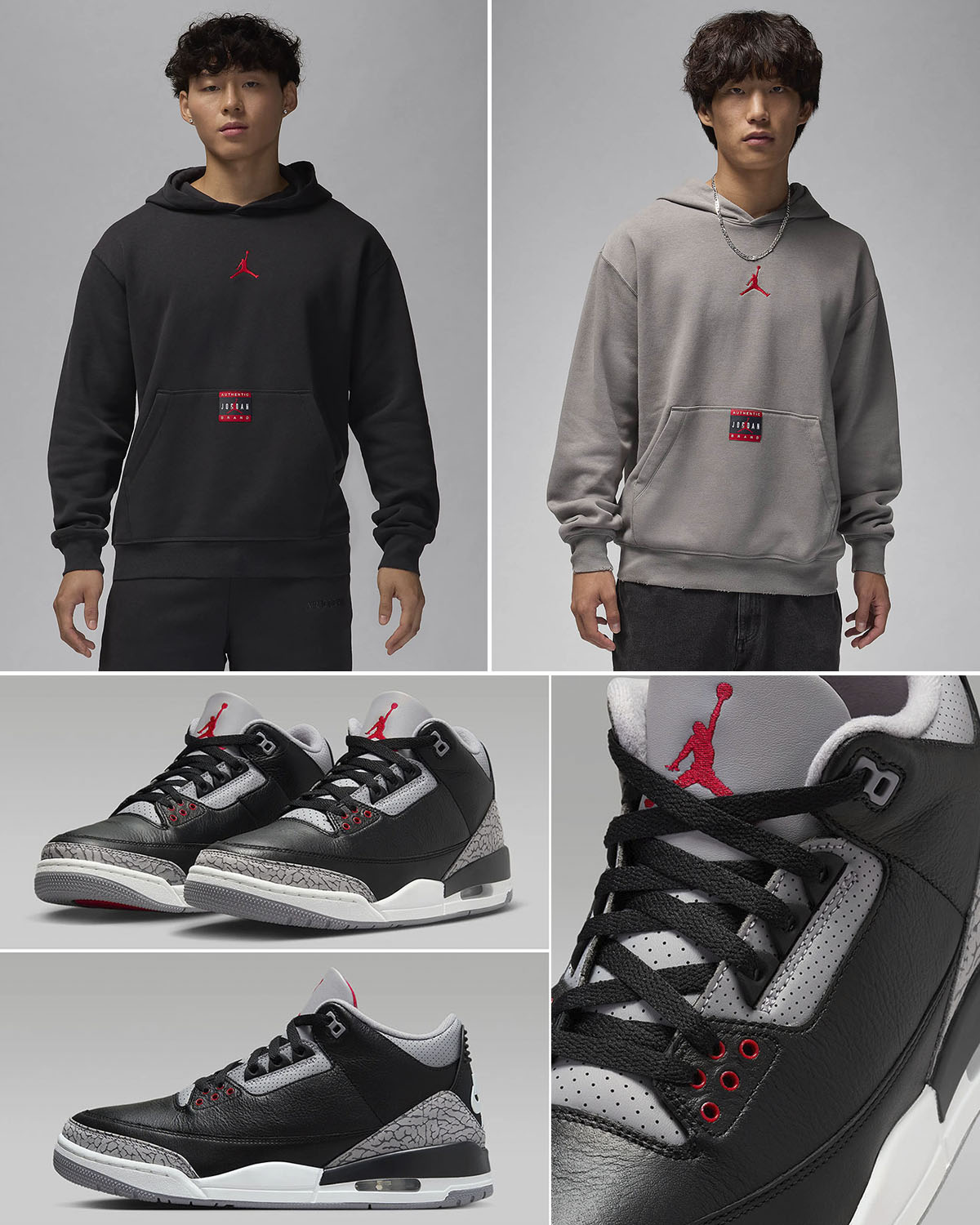 Air Jordan 3 Black Cement 2024 Hoodie to Match Sneakers