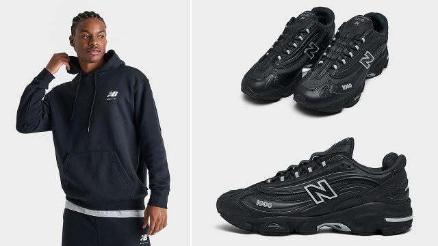 New Balance 1000 Black Phantom Blacktop Sneakers and Clothing to Match