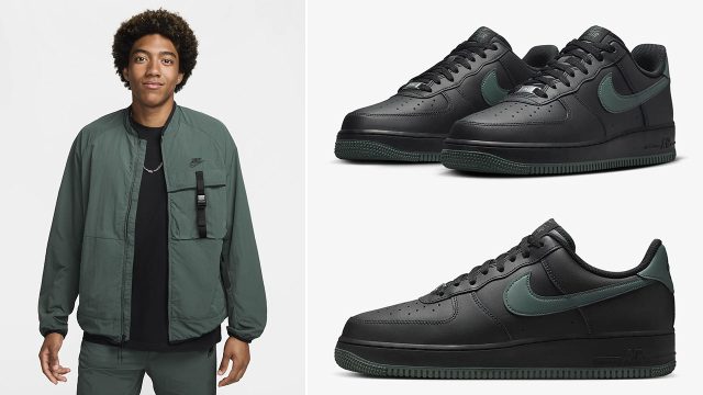 Nike Air Force 1 Low Black Vintage Green Sneakers and Outfits