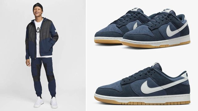 Nike Dunk Low Armory Navy Sneakers and Outfits