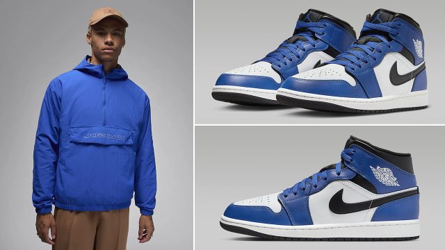 Air Jordan 1 Mid Game Royal Jacket Outfit