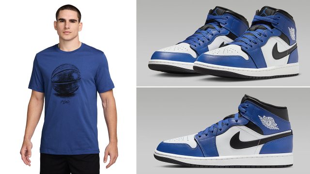 Air Jordan 1 Mid Game Royal Shirt Outfit