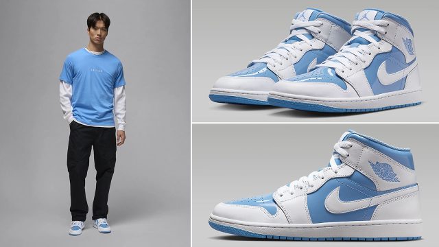 Air Jordan 1 Mid Legend Blue Outfits FledermausShops