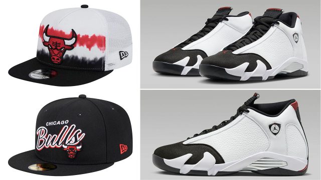 Air Jordan 14 Black Toe 2024 Chicago Bulls Hats to Match