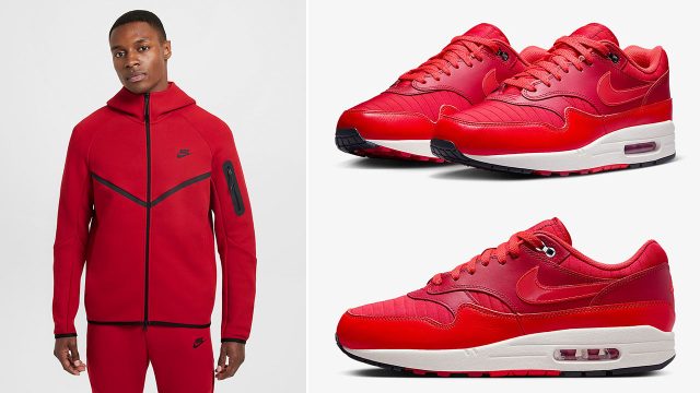 Nike Air Max 1 Gym Red University Red Sneakers and Outfits