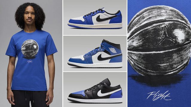 Air Jordan 1 Game Royal Shoes and Shirt Outfit