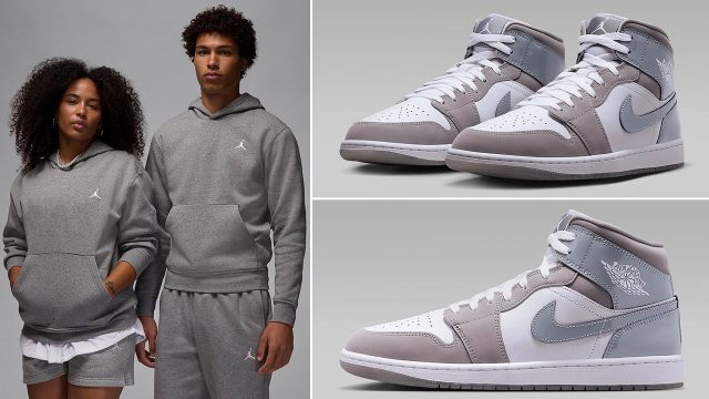 Air Jordan 1 Mid Cool Grey Shoes and Outfits