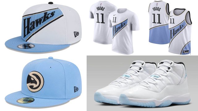 Air Jordan 11 Legend Blue Atlanta Hawks Clothing Hats Outfits