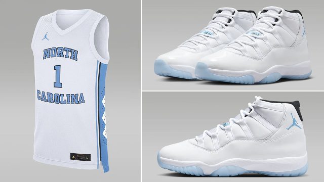 Air Jordan 11 Legend Blue UNC Basketball Jersey