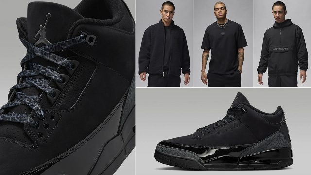 Air Jordan 3 Black Cat Outfits Shirts Hats Clothing