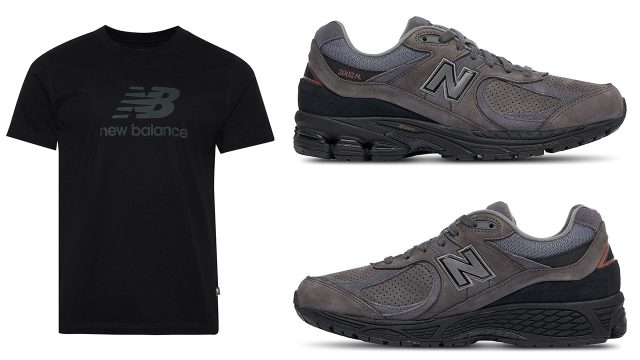 New Balance 2002R Charcoal Black Shoes and Shirt Outfit