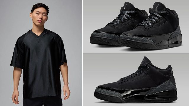 Air Jordan 3 Black Cat 2025 Mens Shoes and Jordan MVP Jersey Shirt