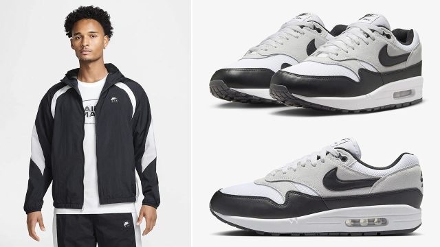 Nike Air Max 1 White Pure Platinum Black Sneakers and Outfits