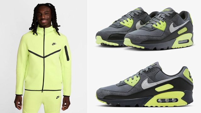 Nike Air Max 90 Smoke Grey Light Lemon Twist Sneakers and Outfits