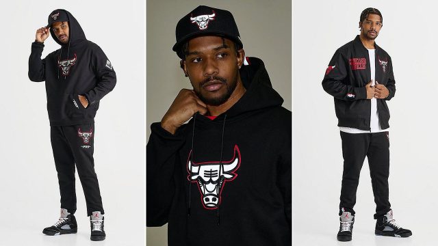 Air jordan DARK 5 Black Metallic Reimagined Chicago Bulls Reflective Clothing Pro Standard Hoodie Pants Jacket Hat