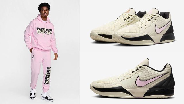 Nike Ja 2 Coconut Milk Pink Foam x Nike Ja Hoodie and Pants Outfit