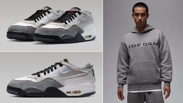 Air Jordan 4 RM Premium Smoke Grey Sneakers Hoodie Pants Outfit