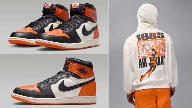 Air Jordan 1 High OG Shattered Backboard Mens Shoes and Hoodie Outfit