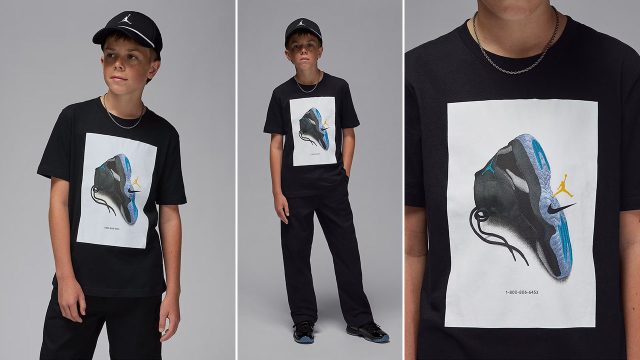 Air Jordan 11 Gamma Blue 2025 Big Kids T Shirt Boys Grade School