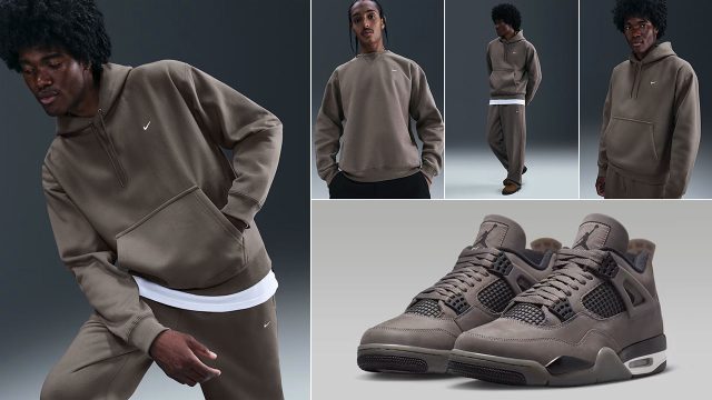 Air Jordan 4 Cave Stone Shoes x Nike Solo Swoosh Fleece Clothing and Outfits to Match Sneakers