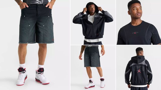 Air Jordan 5 Fire Red Black Tongue 2025 x Jordan Y2K Mens Shirt Hoodie Shorts Outfit