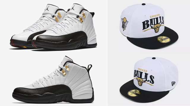 Air Jordan 12 Taxi 2025 New Era Chicago Bulls 59FIFTY Hat Fitted Cap