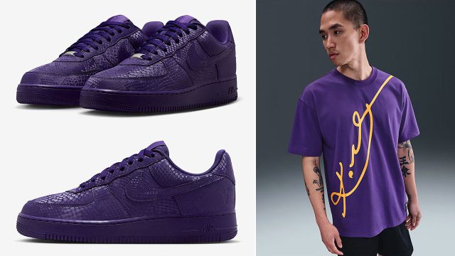 Kobe Bryant Nike Air Force 1 Low Shoes x Nike Kobe Signature Mens T Shirt Outfit