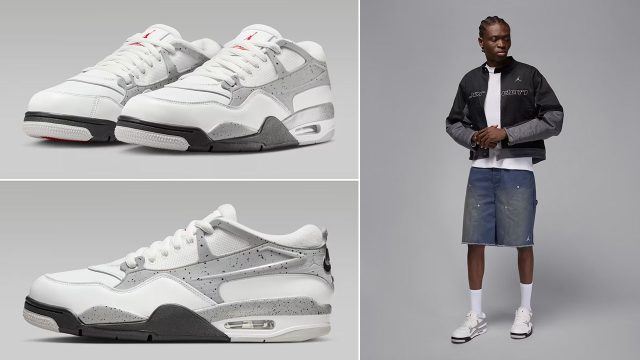 Air Jordan 4 RM White Cement Mens Sneakers Outfits
