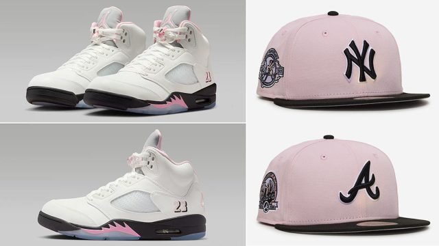 Air Jordan 5 Medium Soft Pink 35th Anniversary Shoes x New Era Fitted Hats 59FIFTY Caps