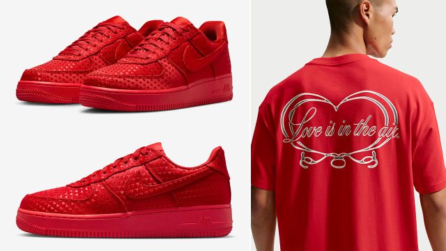 Nike Air Force 1 Low SE Valentines Day 2026 University Red x Nike Love is in the Air T Shirt