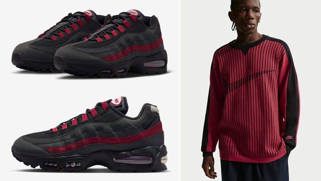 Nike Air Max 95 Black Team Crimson Sneakers Outfits