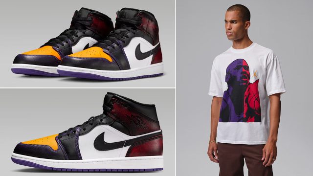 Air Jordan 1 Mid SE LA to Chicago Sneakers Shirt