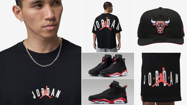 Air Jordan 6 Reverse Infrared Salesman Hat Shirt Shorts Outfit