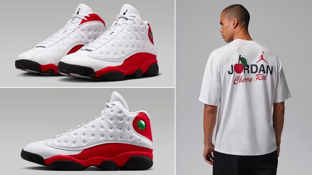 Air Jordan 13 Chicago Cherry Red 2026 White T Shirt