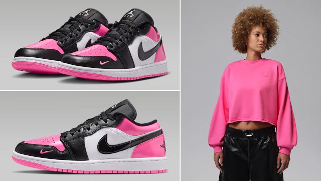Air Jordan 1 Low SE Pinksicle White Black Pink Toe Womens Sneakers Outfits