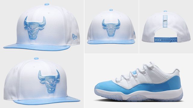 Air Jordan 11 Low UNC 2026 New Era Chicago Bulls Hat Snapback Cap to Match Sneakers
