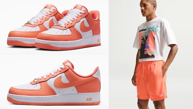 Nike Air Force 1 Low 07 Orange Frost White Mens Sneakers Outfits