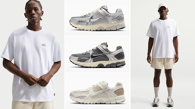 Nike Zoom Vomero 5 Patch White T-Shirt and Sneakers to Match