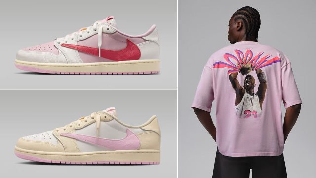 How to Style the Travis Scott Air Jordan 1 Low OG Pink Pack Sneakers With Matching Outfits