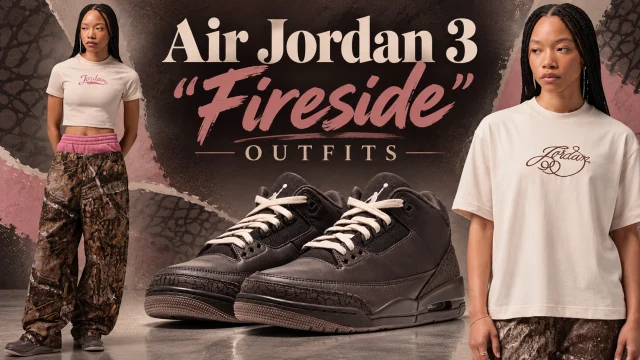 Air Jordan 3 “Fireside” outfits with matching Jordan women’s apparel